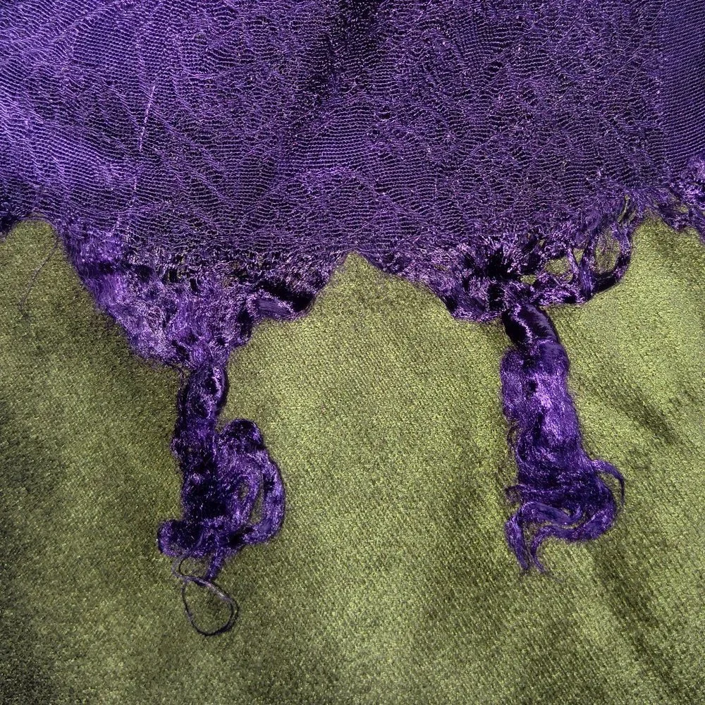 Dark Purple Scarf or Wrap w/ Fringe 42